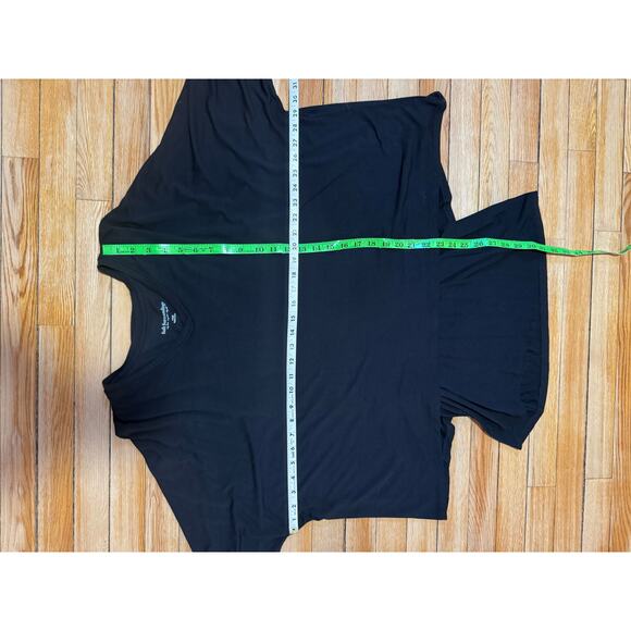 Soft Surroundings | Black Knit V Neck Overlay Top | Size Large - Picture 12 of 13